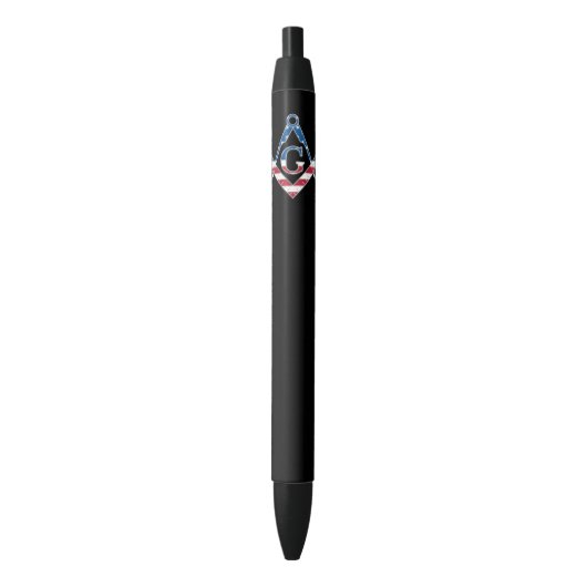 Het symbool van de V.S. Freemasonic Zwarte Inkt Pen (Voorkant Verticaal)