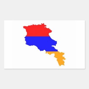 het symbool van de vlag van armenië - land rechthoekige sticker