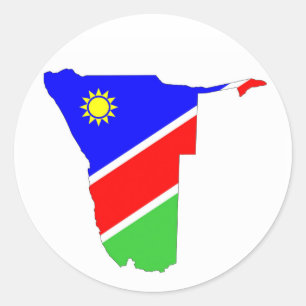 het symbool van de vlaggenkaart van het land namib ronde sticker