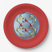 Het symbool van de vreedzame gebaar papieren bordje (Voorkant)