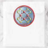 Het symbool van de vreedzame gebaar ronde sticker (Tas)