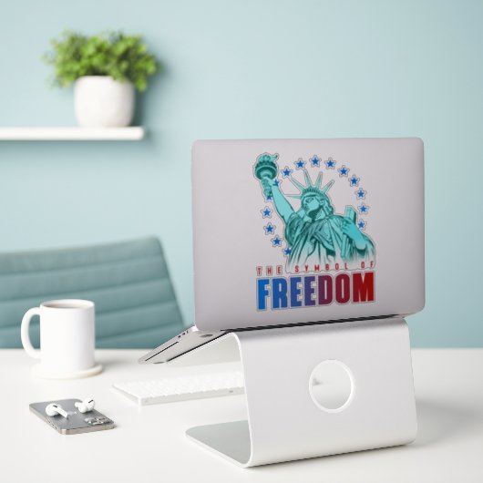 Het symbool van de vrijheid | 8 x 8 inch — Glanzen Sticker (Laptop op bureau)