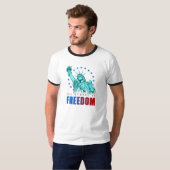 Het symbool van de vrijheid | Mannen Ringer T-Shir T-shirt (Voorkant volledig)