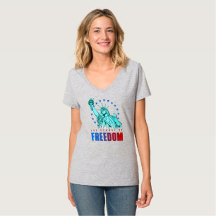 Het symbool van de vrijheid   Vrouwennek V-Neck T-shirt