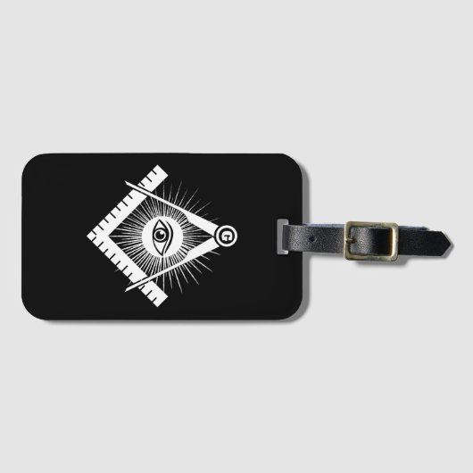 Het symbool van de vrijmetselarij bagagelabel (Voorkant (horizontaal))