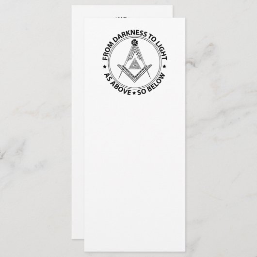 Het symbool van de vrijmetselarij kaart (Voorkant / Achterkant)