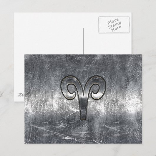 Het Symbool van de Zodiek van de groeven in Zilver Briefkaart (Voorkant / Achterkant)