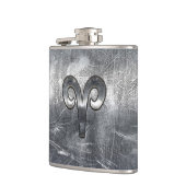 Het Symbool van de Zodiek van de groeven in Zilver Heupfles (Links)