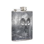 Het Symbool van de Zodiek van de groeven in Zilver Heupfles (Rechts)