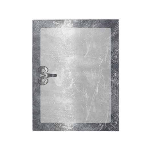 Het Symbool van de Zodiek van de groeven in Zilver Notitieblok (Linkerzijde)