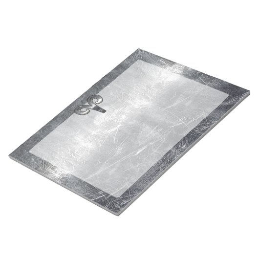 Het Symbool van de Zodiek van de groeven in Zilver Notitieblok (Schuin)