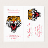 Het symbool van het cartoon tattoo van kool dat de visitekaartje (Buitenkant ongevouwen)