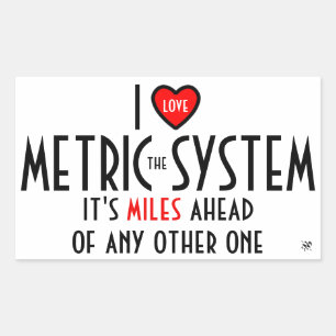 Het symbool van het hart - het metrieke systeem (p rechthoekige sticker