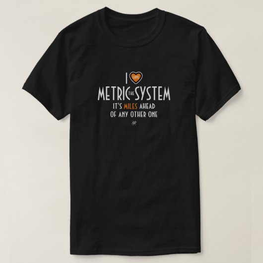 Het symbool van het hart - het metrieke systeem (p t-shirt (Design voorkant)