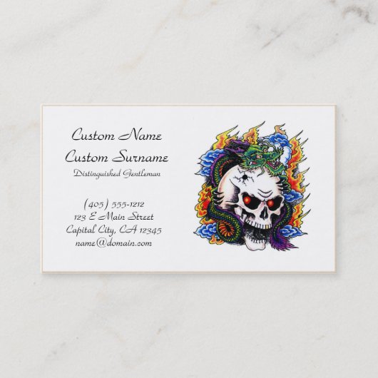 Het symbool van het tattoo van de cartoon van de s visitekaartje (Voorkant)