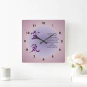 Het symbool van Reiki enkel voor vandaag Inspirere Vierkante Klok (Huis)