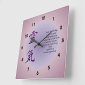 Het symbool van Reiki enkel voor vandaag Inspirere Vierkante Klok (Hoek)