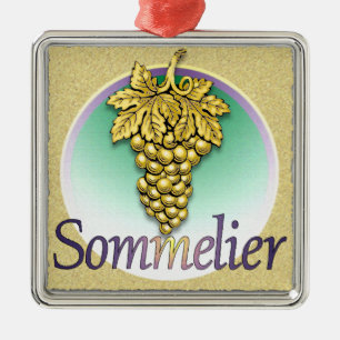Het Symbool van Sommelier Metalen Ornament