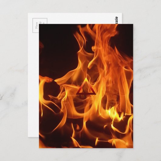 Het symbool voor de brand van het element briefkaart (Voorkant / Achterkant)