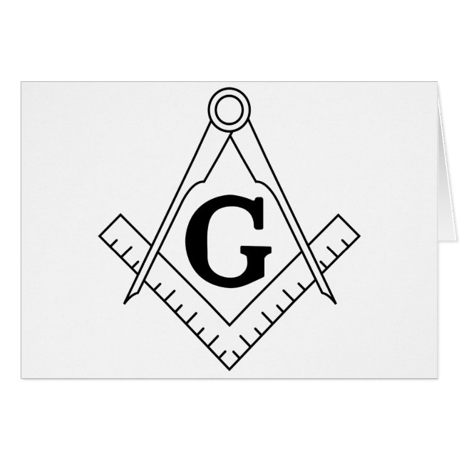 Het symbool voor de vierkant en de kompassen voor  (Voorkant Horizontaal)