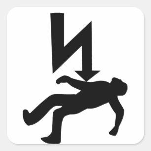 Het symbool voor gevaar van elektrische schokken vierkante sticker