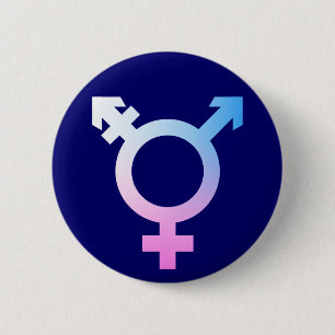Het symboolroze/blauw/wit van Trans* Ronde Button 5,7 Cm