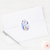 Het synapse en het zenuwimpulscanvas drukken rou a ronde sticker (Envelop)