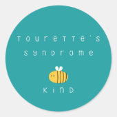 het syndroom van tourette zijn vriendelijke Sticke Ronde Sticker (Voorkant)