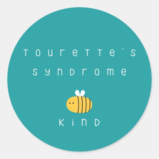 het syndroom van tourette zijn vriendelijke Sticke Ronde Sticker (Voorkant)