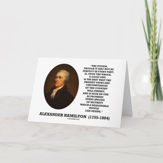 Het Systeem van Hamilton niet om Perfect te zijn Kaart (Voorkant)