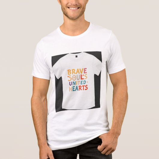 Het T-shirt heeft de uitdrukking "Brave Soul" (Voorkant)