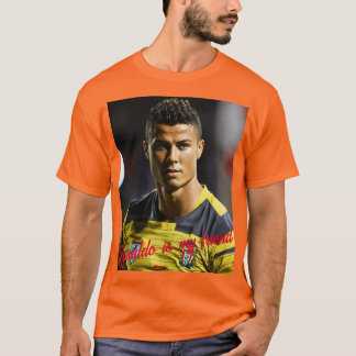 Het T-shirt heeft een oranje kleur.