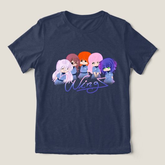 Het T-shirt met de Starende Karakters Tri-Blend (Design voorkant)