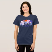 Het T-shirt met de Starende Karakters Tri-Blend (Voorkant volledig)