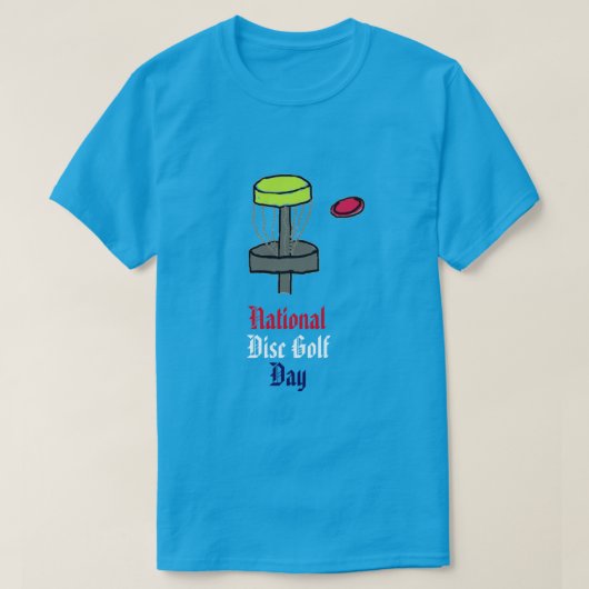 Het T-shirt met het nationale schijfgolf-dag (Design voorkant)