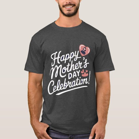 Het T-shirt met illustratie typografie "Moederdag" (Voorkant)