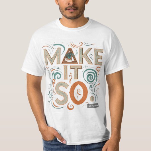 Het T-shirt ontwerp heeft de uitdrukking "Make It  (Voorkant)