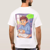 Het T-shirt "Uw mening is niet mijn cijfer" (Achterkant)