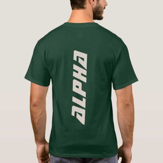 Het T-shirt van ALPHA Mannen, voor zelfverzekerde, (Achterkant)
