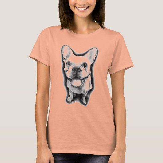 Het T-shirt van de Franse Bulldog Ladie (Voorkant)