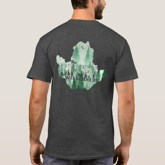 Het T-shirt van de Sipsey Wilderness Waterverf Map (Achterkant)