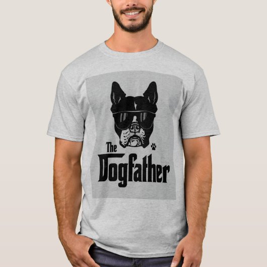 Het T-shirt van DogFather. Cool Dog T-shirt. (Voorkant)