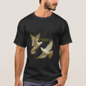 Het T-shirt van Freedom Dove Mannen – Symbool van  (Voorkant)