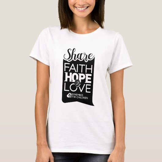 Het T-shirt van het Aandeel van vrouwen (wit) (Voorkant)