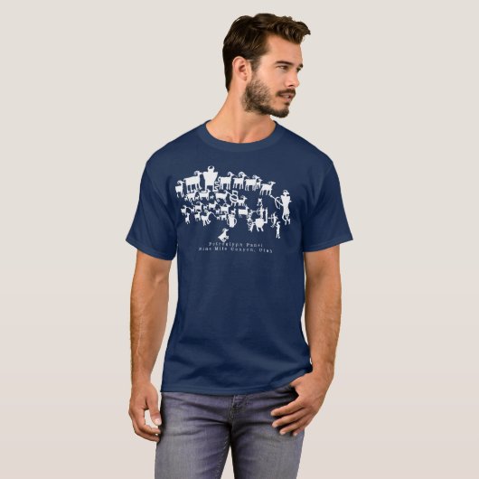 Het T-shirt van het Great Hunt Petroglyph-paneel (Voorkant volledig)