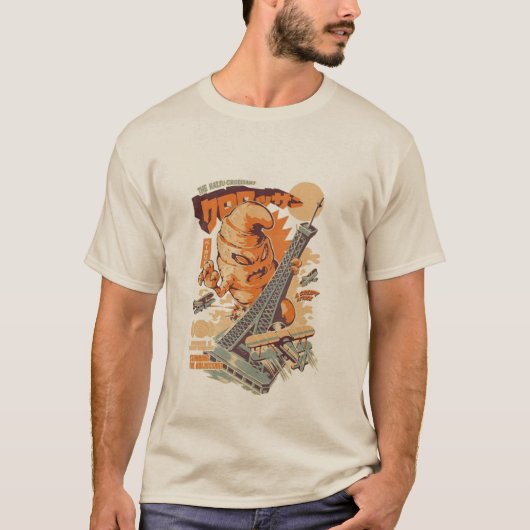 Het T-shirt van het Kaiju Croissant Effel Paris (Voorkant)