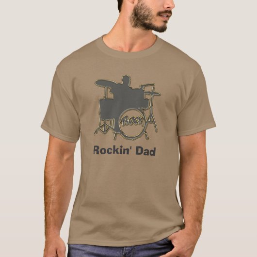 Het T-shirt van het Vaderdag van de pappa ~ Drumme (Voorkant)