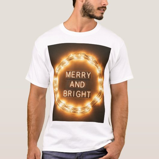 Het T-shirt van Merry and Bright Christmas Mannen  (Voorkant)