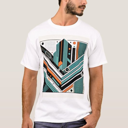 Het T-shirt van Modern Geometric Mannen - Bold Abs (Voorkant)