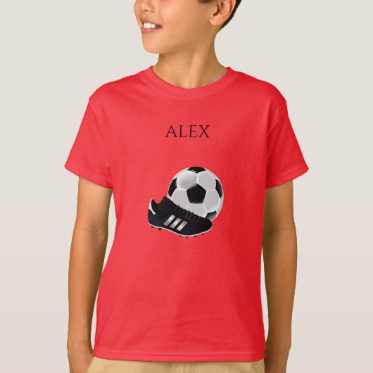 Het t-shirt van SOCCER jongen, gepersonaliseerde n (Voorkant)